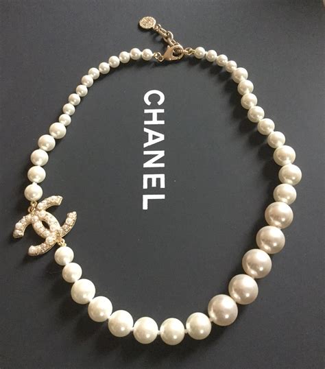 chanel pearl cc pendant necklace gold|chanel vintage pearl necklace.